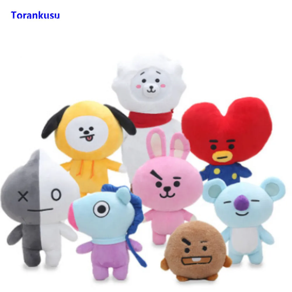 

New Kpop Bangtan Boys Kawaii Plush Stuffed Animals Soft Toys For Children Cartoon Decoration Home Rabbit Horse Dog Pet Doll XP