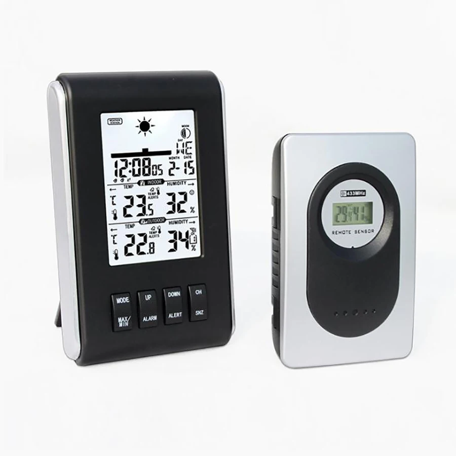 

Digital Weather Station Thermometer Hygrometer Gauge LCD Indoor Outdoor Wireless Sensors Temperature Humidi Weatherstation Meter