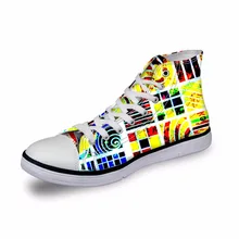 Бесшумные дизайнерские женские высокие холщовые уличные радужные окрашенные кроссовки с цветочным рисунком Легкие резиновые повседневные и кроссовки