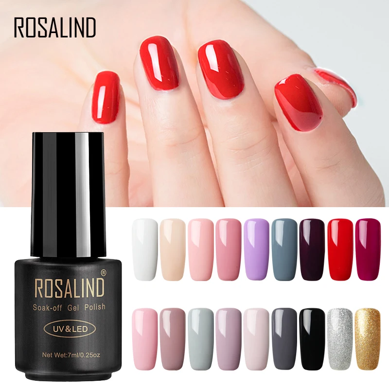 

ROSALIND Nail Gel Polish 7ml Hybrid Nail Primer UV LED Lamp Gel of Nails Soak Off Semi Permanent Nail Art Manicure Gel Varnish