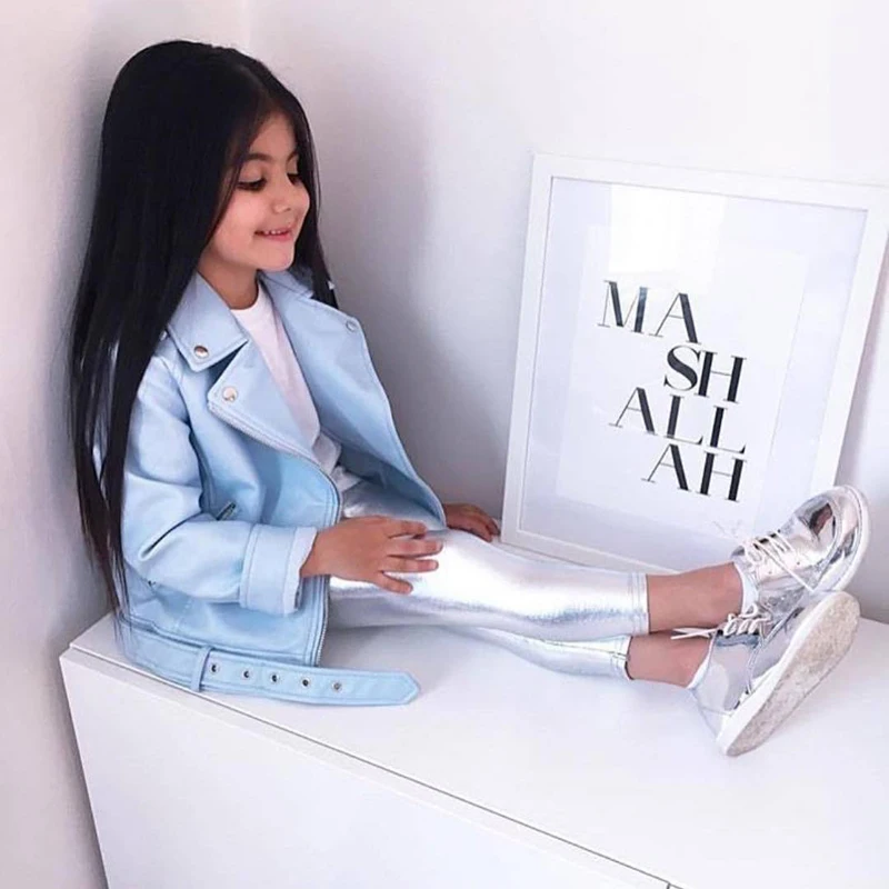 

2018 Spring Children Leather Jackets Brand Baby Girls Outerwear & Coat Kids Solid Turn-down Collar Coats PU Clothes for Girls