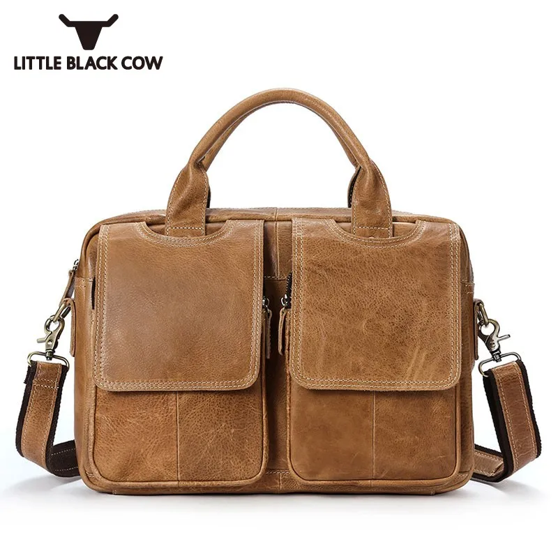 

New Designer Business Man Briefcase High Quality Leather Bag Pockets Shoulder Messenger Bags Handbag Waterproof Office Trip Bags