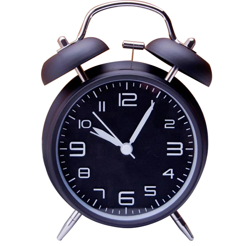 4 inch Twin Bell Alarm Clock With Stereoscopic Dial, Backlight, Battery
