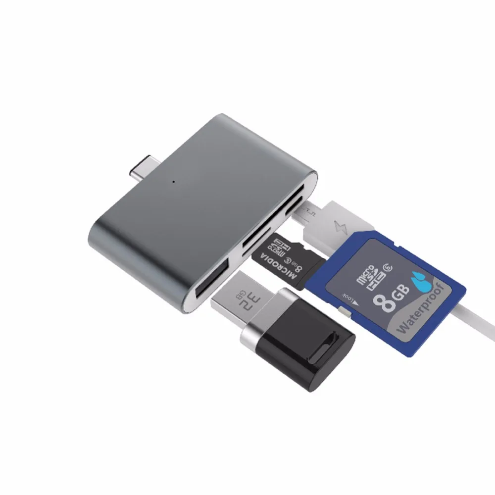 50 шт./лот Mini USB 3.1 Тип c USB OTG картридер Тип c хаб для телефона/компьютер дата передачи USB/TF/SD/Micro USB