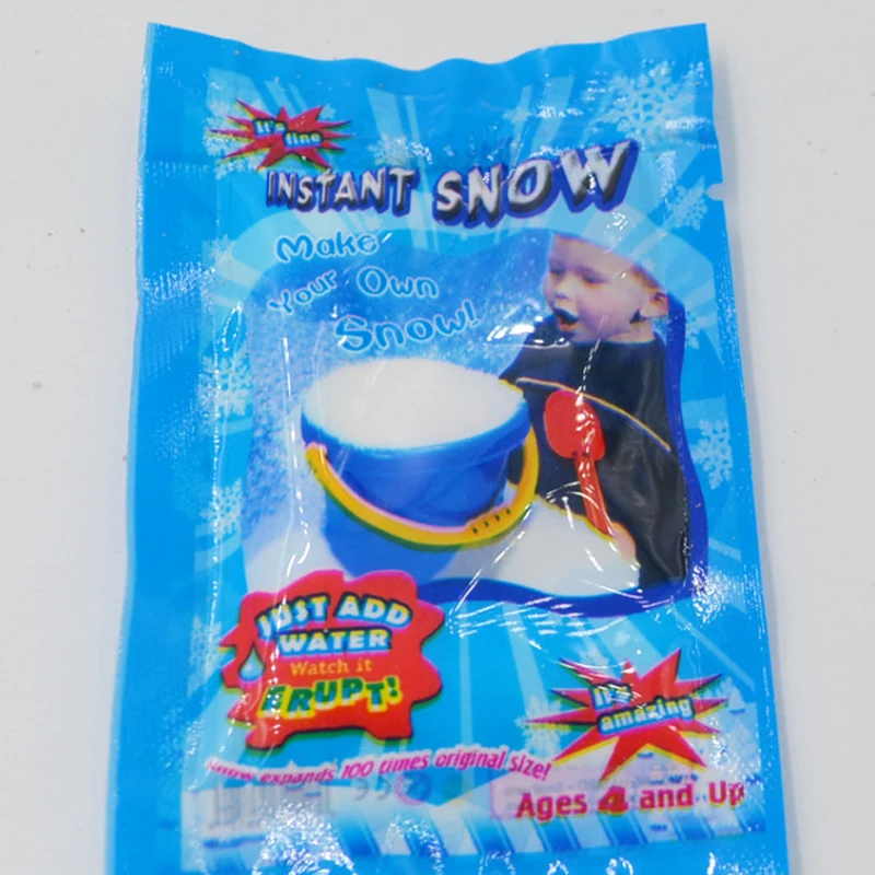 

10pcs/lots White Snow for Christmas Wedding Fake Magic Instant Snow Fluffy Super Absorbant Decorations