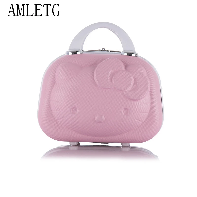 

Kathy Cat" Cosmetics Cartoon Suitcase Handbag Female Handbag Beautiful Cosmetic Box Gift Box Cosmetic Bag Children Gift Neceser