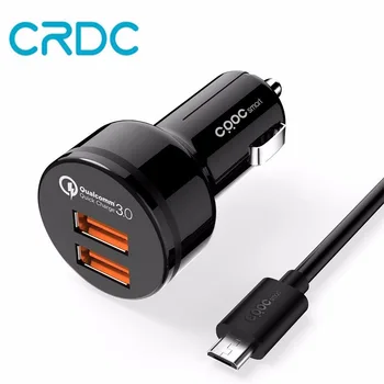 CRDC Car-Charger Quick Charge 3.0 Dual QC 3.0 USB Car Phone Charger for Xiaomi mi5 iPhone 7 Samsung Galaxy s8 7 6 LG Huawei Etc
