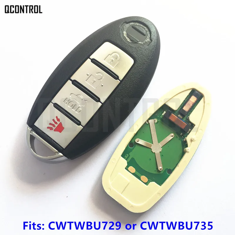 QCONTROL Smart дистанционного ключа автомобиля для Nissan Tiida Qashqai Teana Xtrail Cube Juke Xterra 315 МГц CWTWBU729 или CWTWBU735