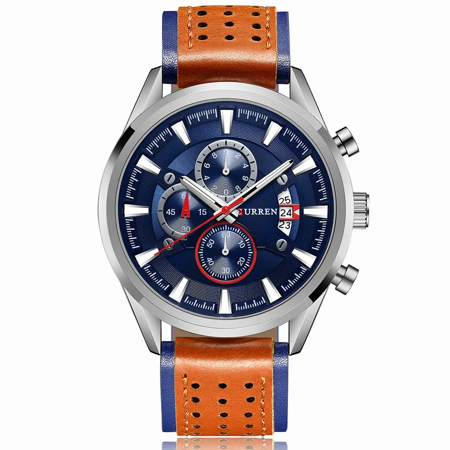 Curren Watch Sport Man часы Luxury кожаный ремешок Военные часы человек часы Роскошные брендовые Для мужчин часы спортивные Водонепроницаемый