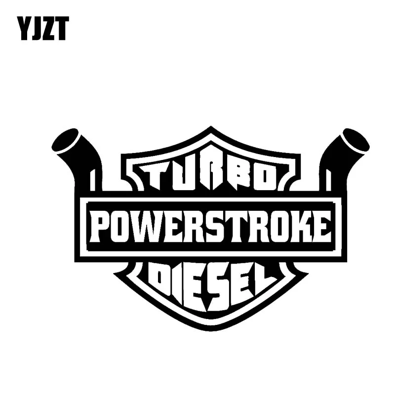 YJZT 18CM*11.7CM TURBO DIESEL POWERSTROKE Vinyl Decal Car Sticker Black