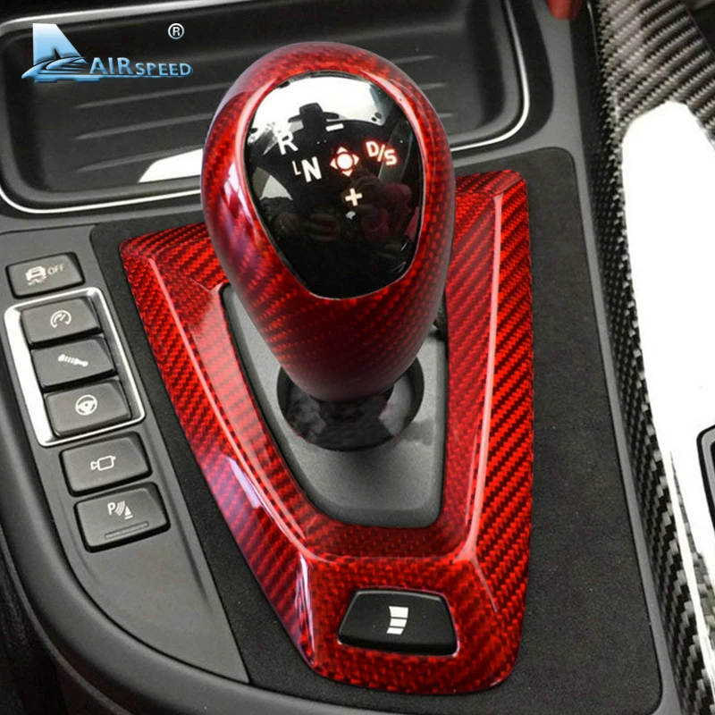 Us 47 6 30 Off Airspeed Red Carbon Fiber Gear Shift Knob Cover Trim For Bmw M2 F87 M3 F80 M4 F82 M5 F83 F10 F12 F13 X5m F85 X6m F86 Accessories In