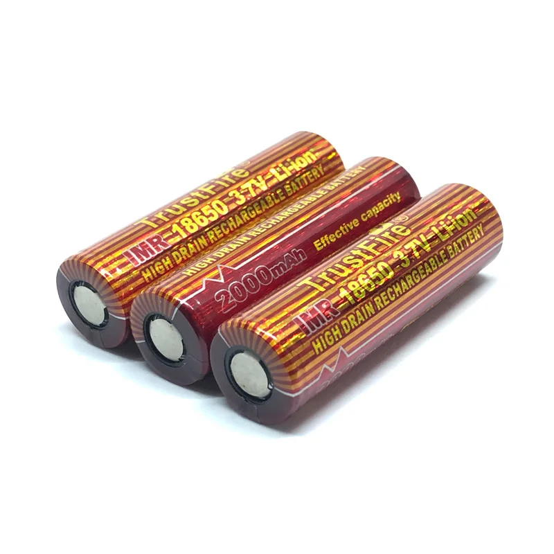 12pcs/lot TrustFire IMR 18650 2000mAh 3.7V Lithium Battery Rechargeable Batteries For E-cigarette LED Flashlight