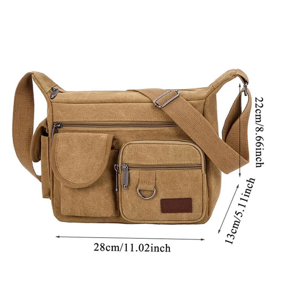  Men Casual Solid Canvas Handbag Versatile Travel Messenger Bag Handsome Summer New Army Green Color - 33055949051