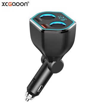 

XCGaoon Dual USB Car Charger & Dual Sockets Ways QC3.0 Quick Charge Multifunction Car Cigarette Lighter Splitter Power Adapter