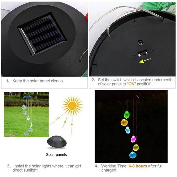 Solar wind chime light solr lamp 8