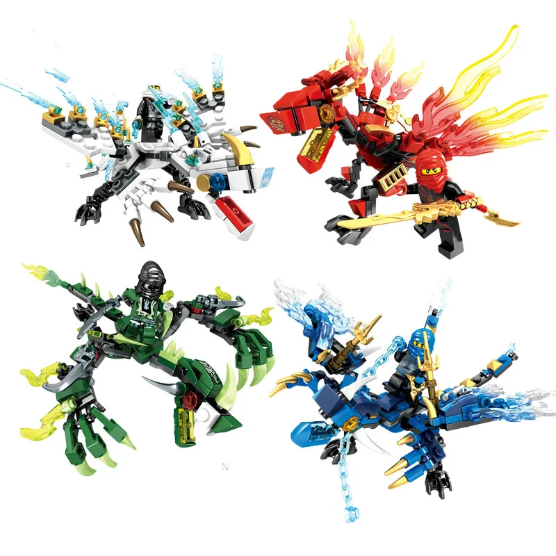 

115pcs+ Ninjas Dragon Knight Building Blocks Enlighten Toy for Children Compatible Legoings Ninjas DIY Bricks
