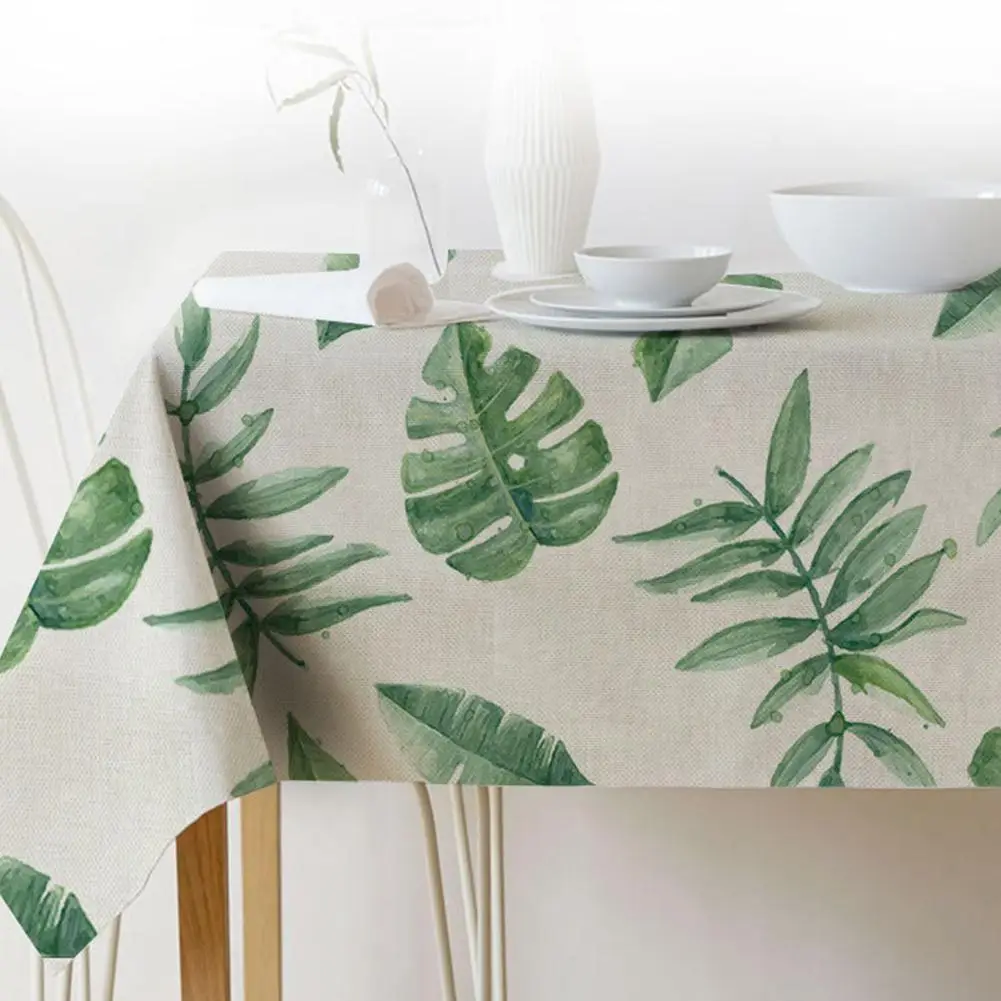 PVC Tablecloth Rectangular Pastoral Style Green Plants Printed Table cloth Wedding Dining Table Cover Tea Table Mat