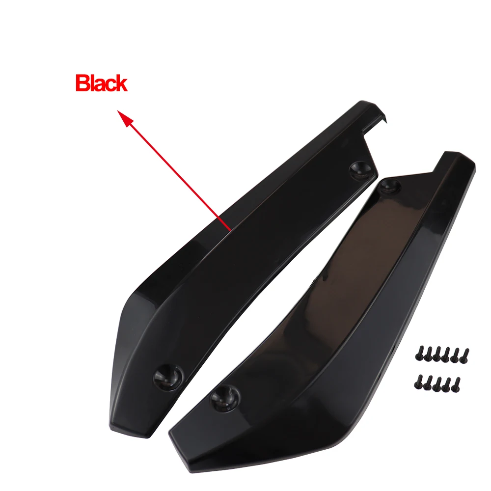 Car bumper spoiler collision diffuser angle protector fin for Volkswagen VW POLO Golf 4 Golf 6 Golf 7 CC Tiguan Passat B5 - Цвет: Black