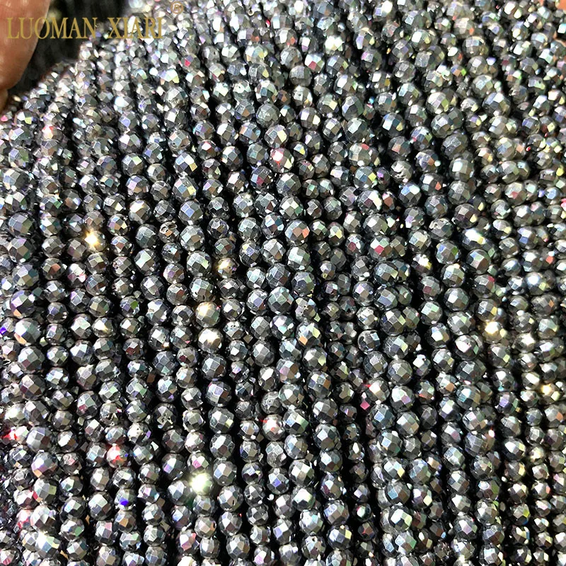 Изысканные бусины из натурального камня ААА аметист розовый кварц Турмалин топаз граненые бусины для самостоятельного изготовления ювелирных изделий браслет ожерелье - Цвет: terahertz