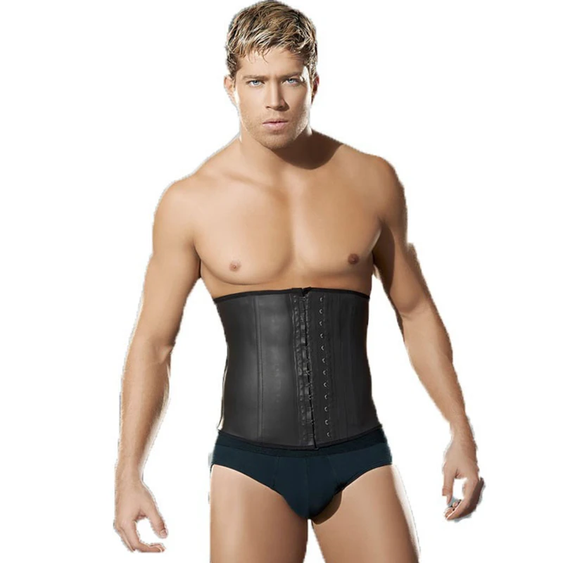 Plus Size Latex Men Underbust Corset XXXL Waist Trainer 9 steel Boned Hot Body Shaper Corset Belt Girdle Men's Cinta Modeladora W497514 (6)