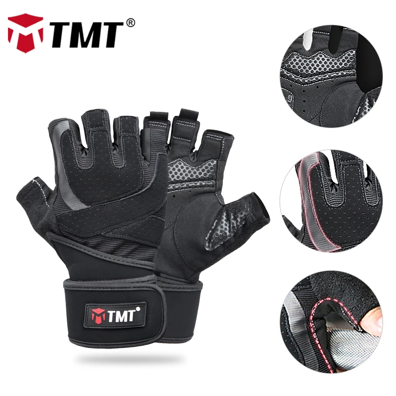 TMT gym gloves dumbbell Half Finger Fitness Fingerless Sport Training Gloves Men Women Weight Lifting Gloves Protect Wrist TMT gym gloves dumbbell Half Finger Fitness Fingerless Sport Training Gloves Men Women Weight Lifting Gloves Protect Wrist