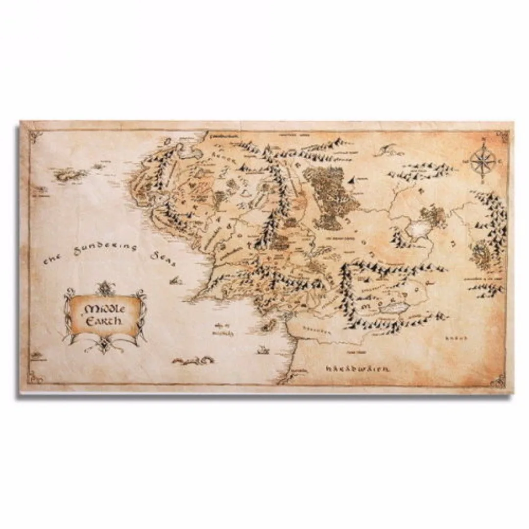 110x60cm Vintage Middle Earth World Map Silk Cloth Poster Home Office Decoration Wall Sticker Mayitr Hot Selling