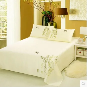 

Cotton embroidered bedding set simple bed sheet pillowcase duvet cover