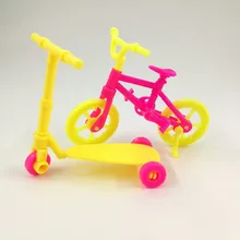 2pcs Kids scooter Bicycles Bikes Mini Toy for Barbie Accessories Girls Birthday Gifts Doll Accessories Fits