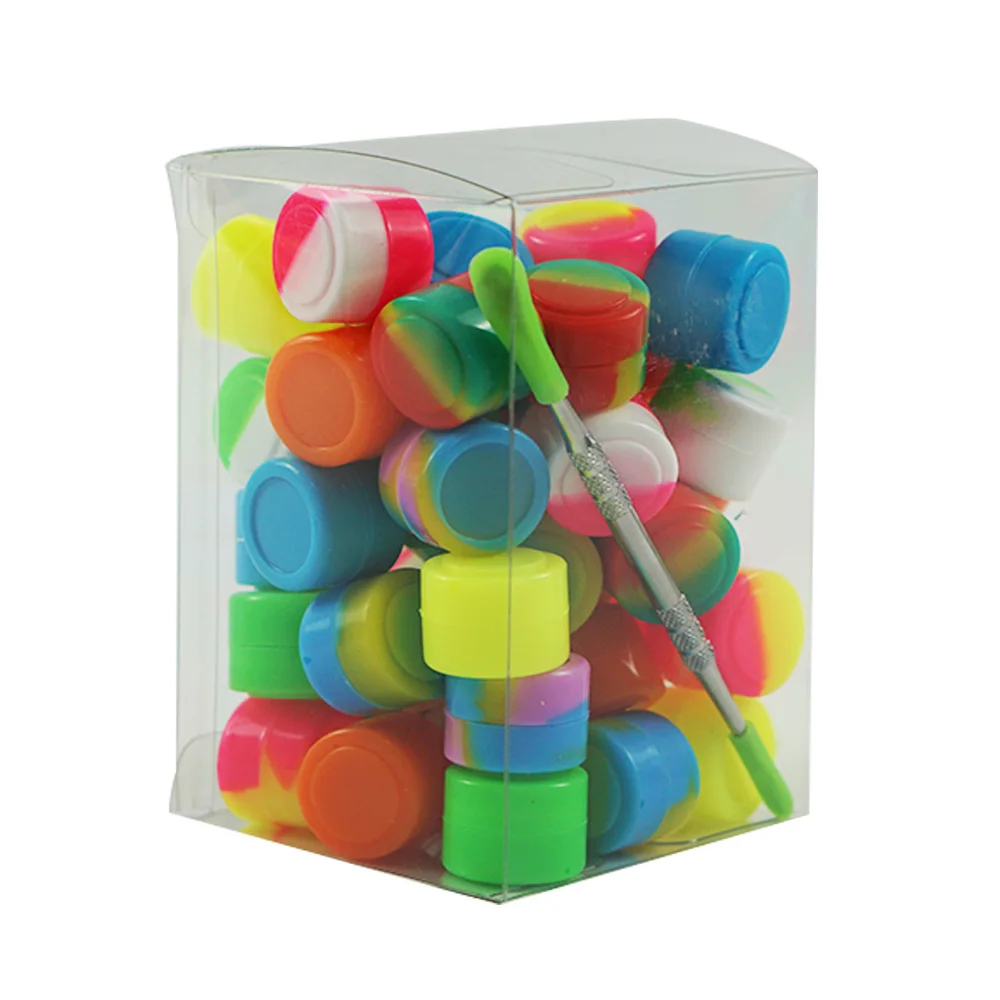 

50pcs Silicone container Non-stick BHO Concentrate Container Oil Box Dabber Silicone Storage Container Electronic cigarette