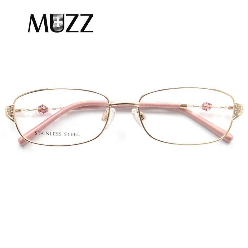 

High quality Metal Eyeglasses Frame Women Full frame Alloy Handmade Eyewear Frames Prescription Myopia Optical Pink Frame