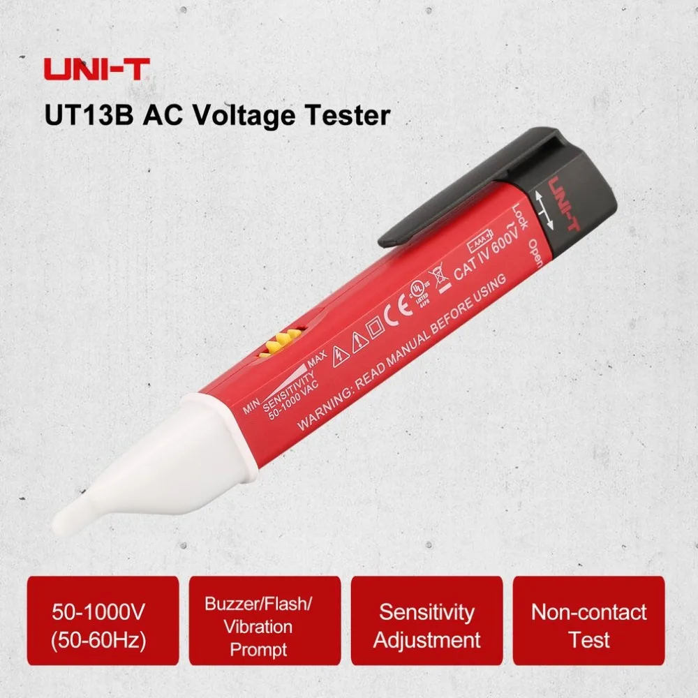 UNI T UT13B Electric Voltage Tester Test Pen Non Contact Volt Detector