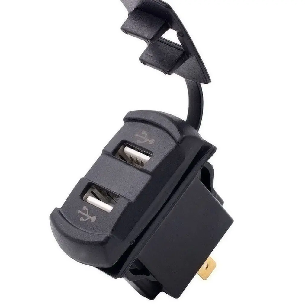 Прочный 12 В Dual USB Автомобиль Мотоцикл Авто прикуриватели разъем сплиттер адаптер питания outlet мощность мобильного телефона зарядное устройство