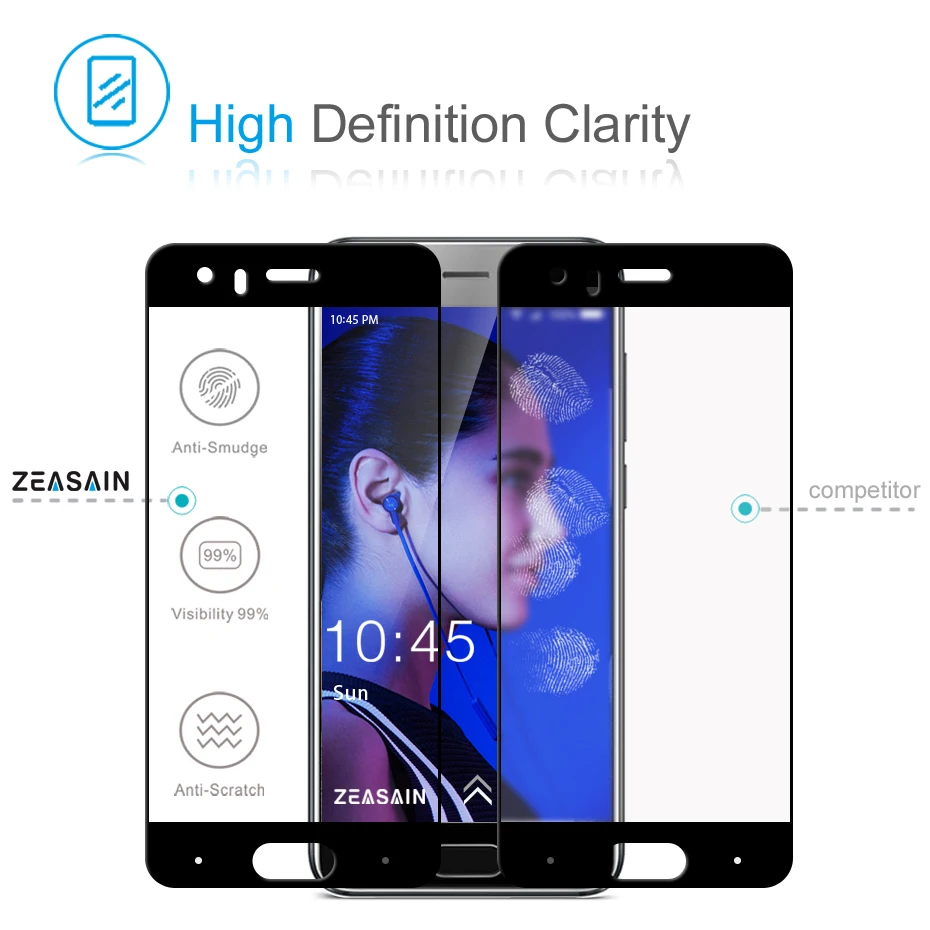2 Pack Original ZEASAIN 2.5D 9H Full Cover Tempered Glass Screen Protector For Huawei Honor 9 Honor9 Protective Glass Film (3)