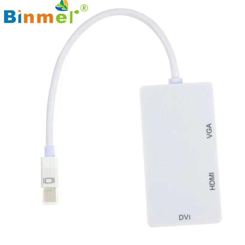 Binmer Горячая Распродажа DisplayPort Thunderbolt к DVI адаптер VGA HDMI 3 in1 для MacBook iMac 12 сентября