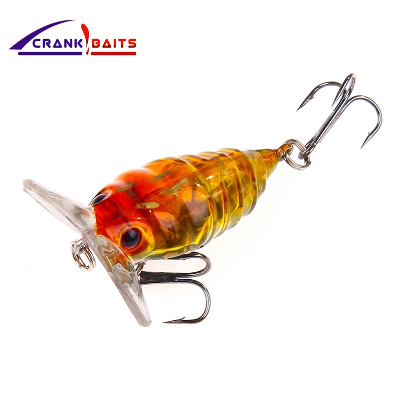 

CRANK BAITS 1pcs Popper Wobbler Fishing lure With 6# hooks floating crankbait artificial bait poper pesca carp pike 40mm YB206