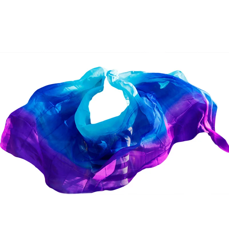 

design 100% real silk belly dance veil, cheap dance veils,tari perut kostum veil wholesale turquoise + royal blue + purple