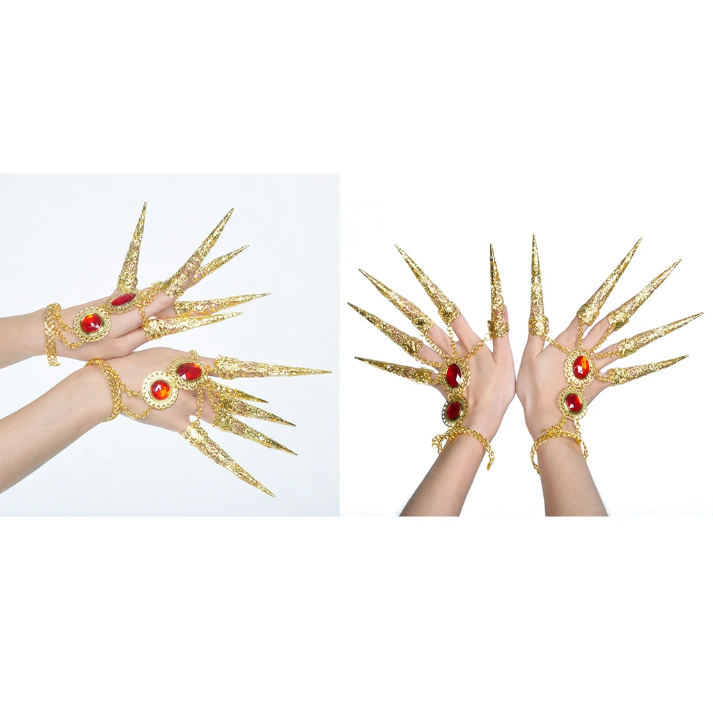 4x Womens Girls Dancing Finger Jewelry Belly Dance Nail Finger Indian Thai