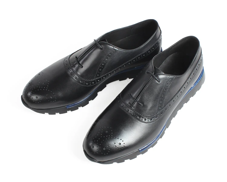 VIKEDUO/мужские кроссовки из натуральной телячьей кожи; повседневная черная обувь с перфорацией типа «броги»; спортивная обувь ручной работы; модная кожаная мужская обувь для прогулок