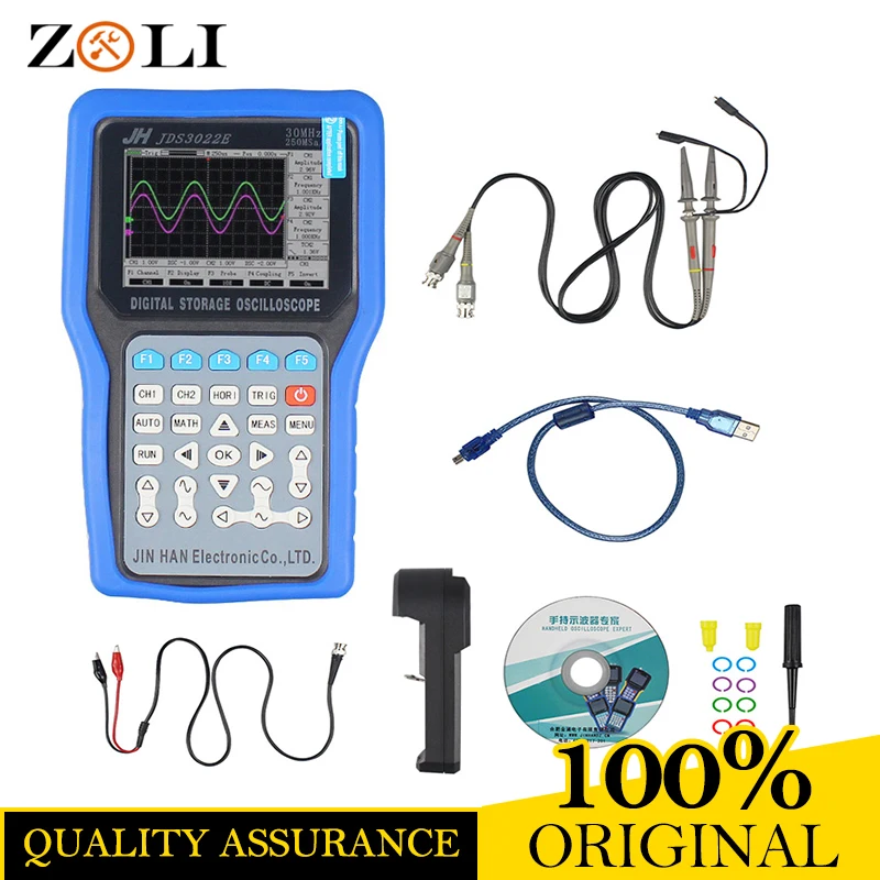 

DHL Free! Jinhan JDS3022E Double Channel 500MSa/s Sample Rate JDS3022E Automatic Handheld Digital Oscilloscope Good quality
