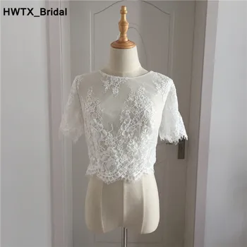 

Hot Sale Short Sleeves High Quality Lace Wedding Dresses Accessories Bridal Jackets Custom Made Women Wraps Shrug Shawl Bolero