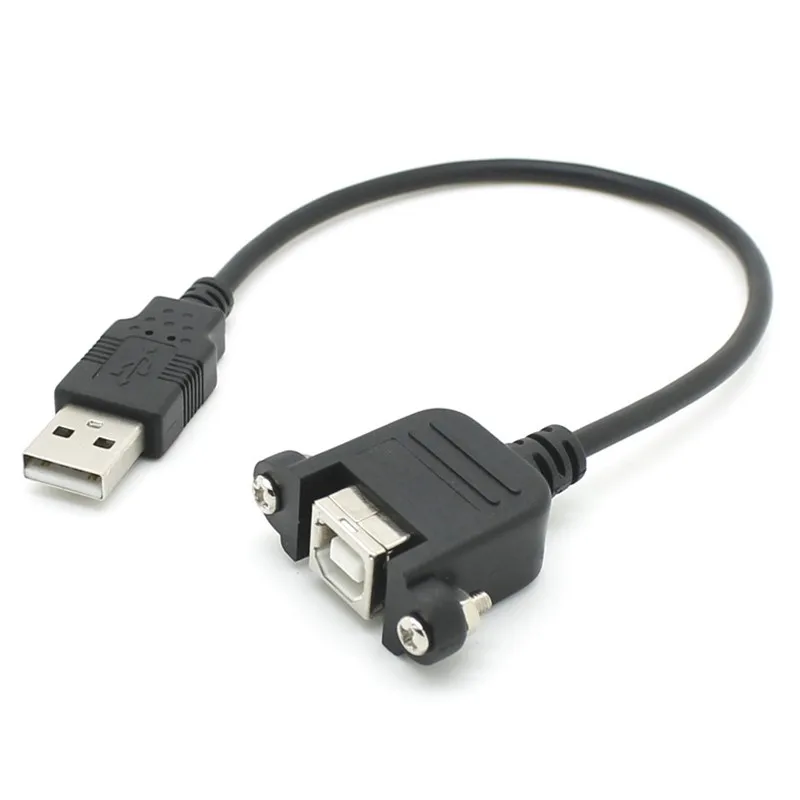 

USB 2.0 TYPE A Male to B Female ( AM to BF ) Screw Lock Panel Mount Cable for Computer Printer 30cm