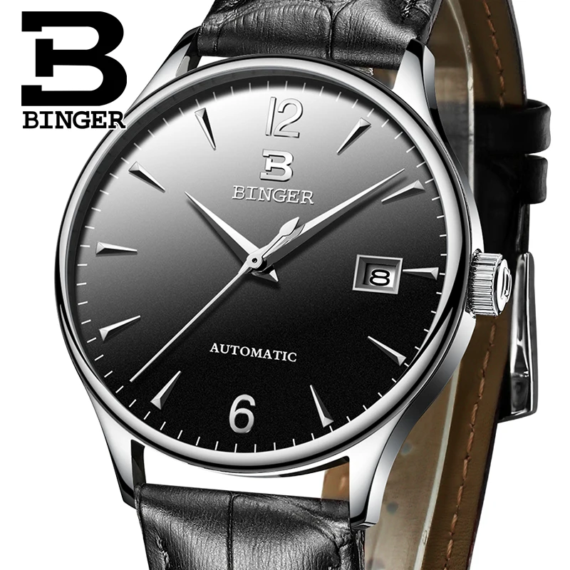 Швейцарские автоматические механические мужские часы Бингер люксовый бренд часы мужские сапфировые часы водонепроницаемые relogio masculino B-5082M-5
