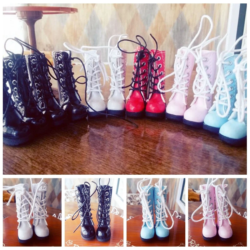

1 Pair Fashion 1/6 Doll Shoes for Licca Azone momoko Barbies Blyth Mid-calf Marthin Boots Doll Shoes Accessories