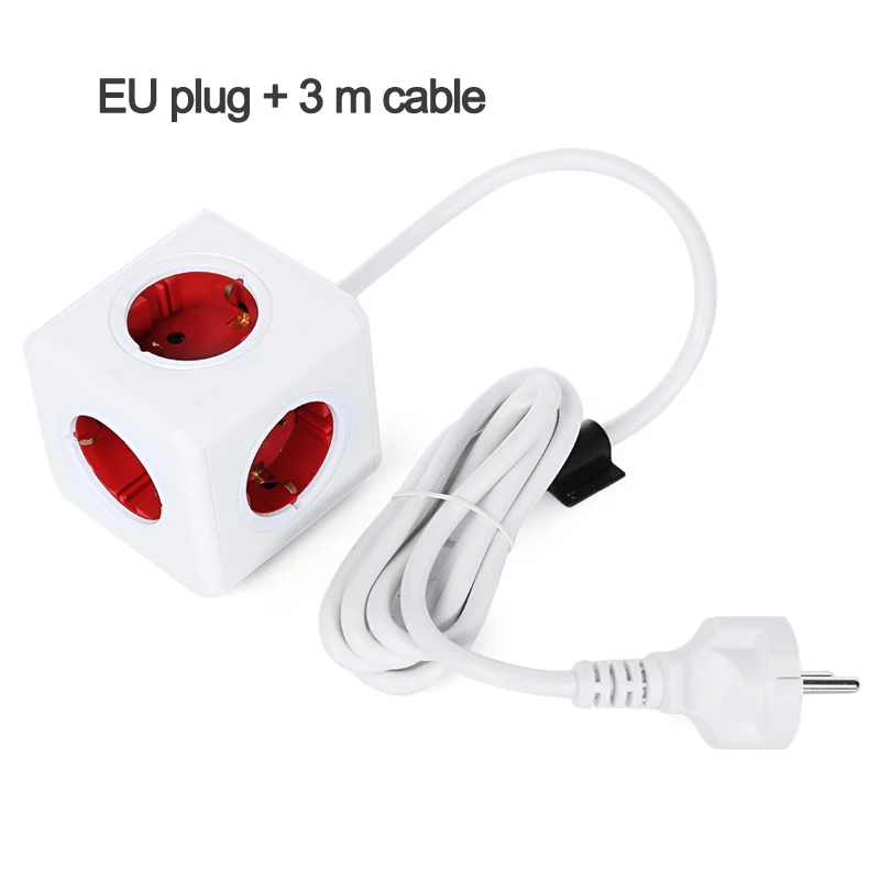 1307-red-3m Allocacoc удлинительная розетка с европейской вилкой powercube дорожный адаптер для умного дома электрическая Коммутируемая европейская вилка 1,5 м 3 м кабель - Цвет: 1307-red-3m