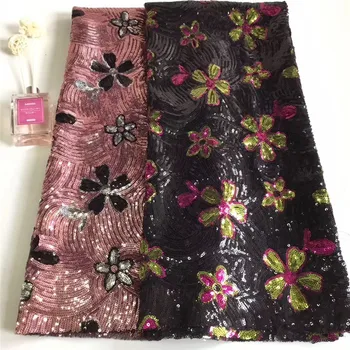 

Super quality embroidered tulle lace fabric JRB-12149 with sequins Nigerian french tulle lace fabric