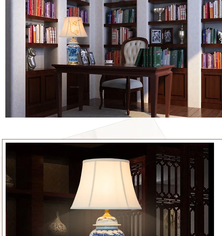 Bedroom vintage table lamp china Study living room Table Lamp for wedding decoration porcelain ceramic vintage table lamp (2)