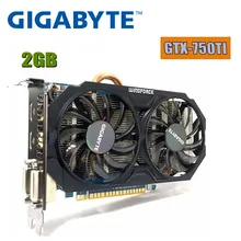 Gigabyte placa de vídeo original gtx 750 ti 2gb 128bit gddr5 placas gráficas para nvidia geforce gtx 750ti hdmi dvi usado vga gtx750ti