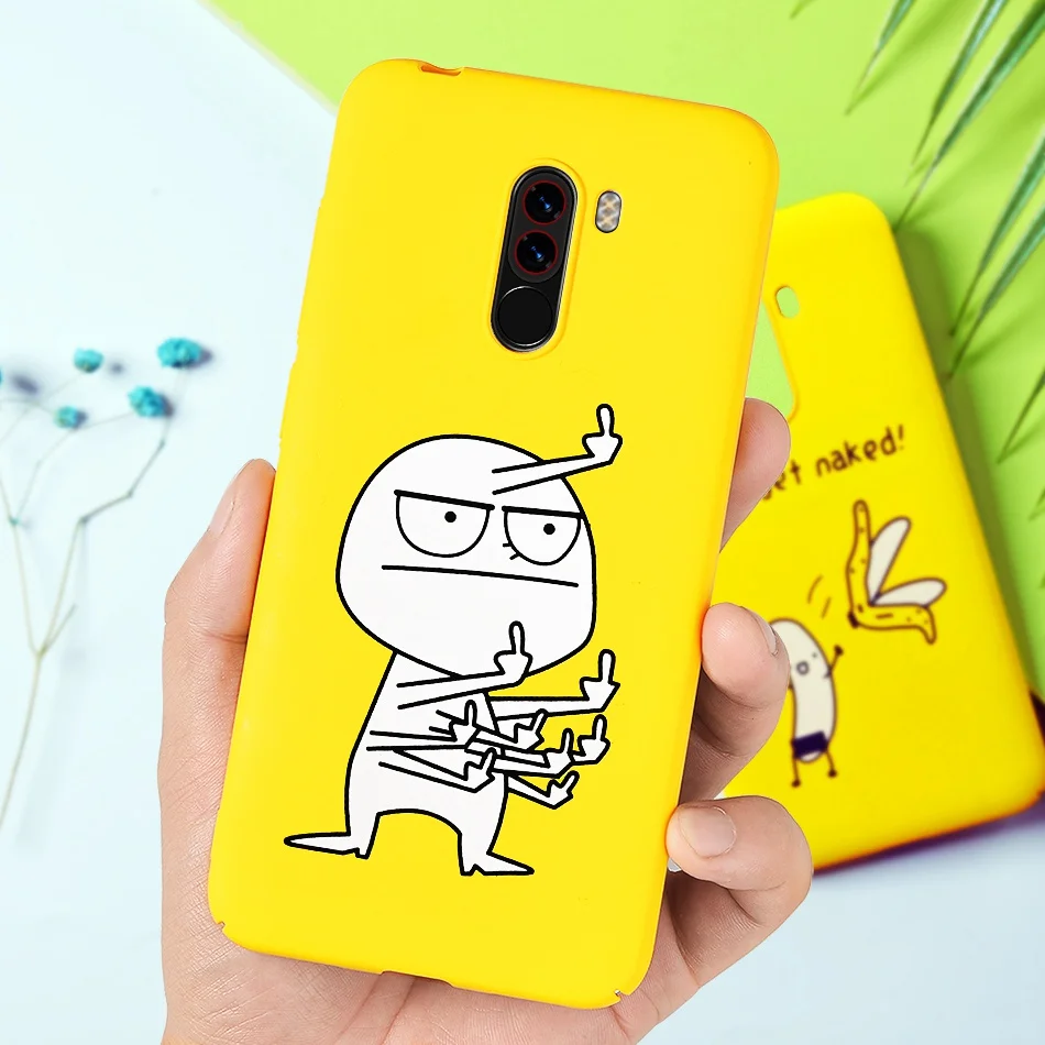 TOMKAS Funny Banana Bad Boy Case Pocophone F1 Case Hard Back Cover Cute Floral Animal Coque Phone Cases for Xiaomi Pocophone F1  (11)