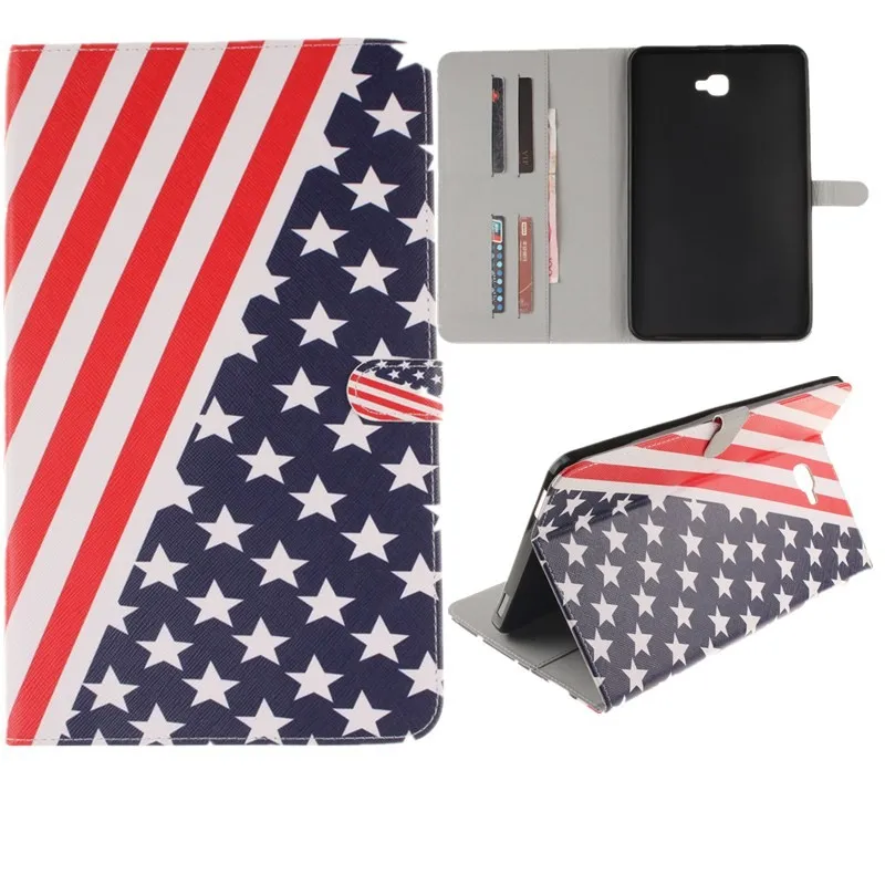 Luxury 2 Leavies PU Leather Case for Samsung Galaxy Tab A 10.1 2016 Case  T585 T580 T580N Case Stand Flip Wallet Tablet Cover (51)