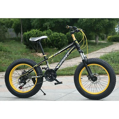 KUBEEN, горный велосипед, 21 скорость, 2,0 дюймов, дорожный велосипед, толстый велосипед, механический дисковый тормоз, женские и детские велосипеды - Цвет: black yellow 3